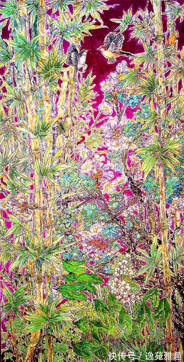 x90@「画作欣赏」岁华绘花又绘鸟,时光爱鸟更爱人,余国城画作欣赏