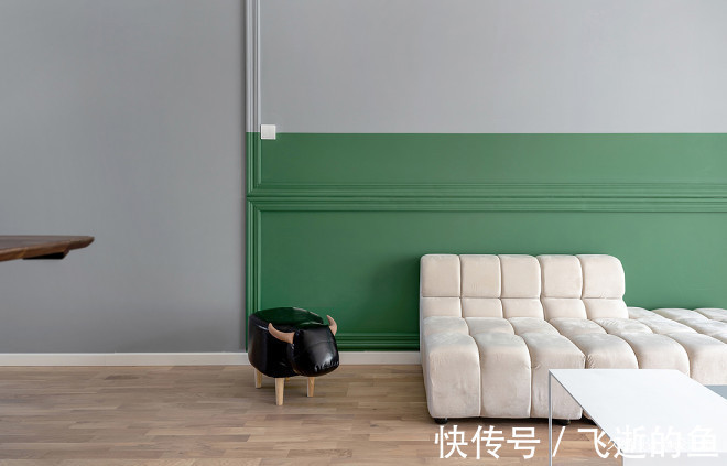 隔断|少见100㎡三居改两居,大胆配色尽显高级