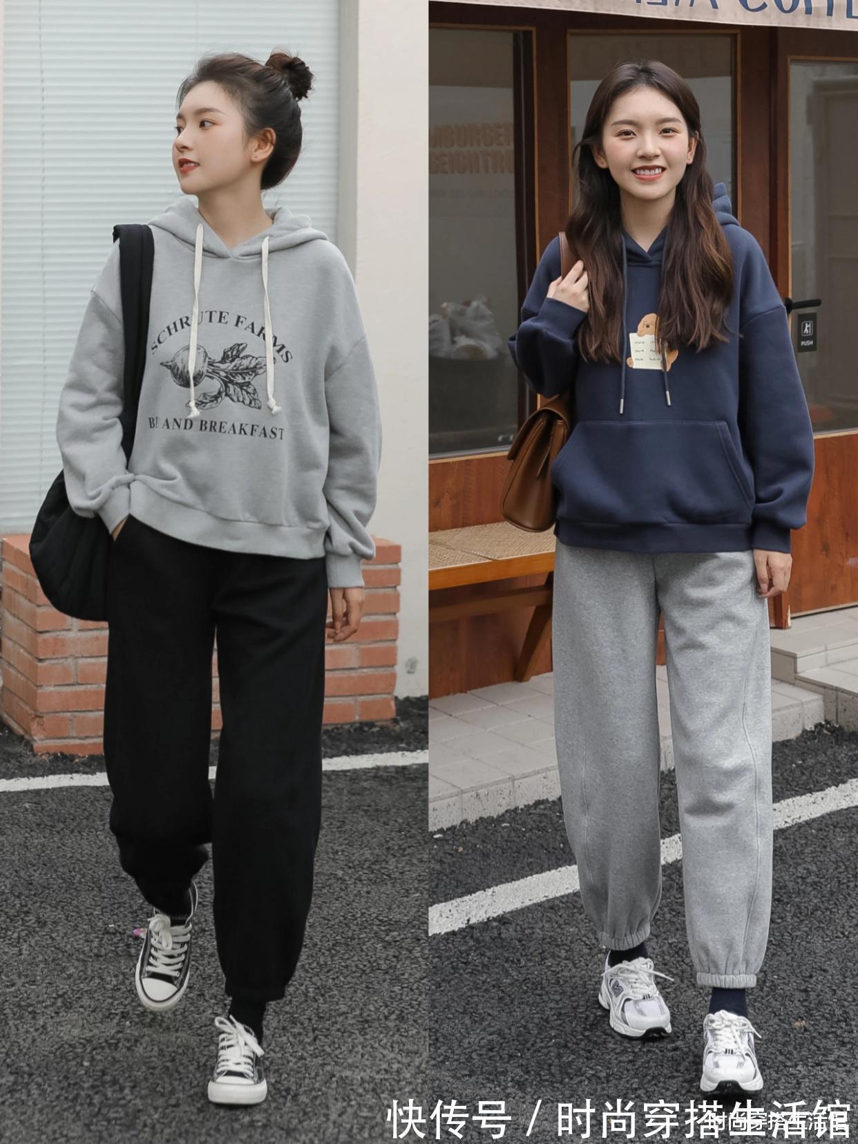 浅色系 春节拜年卫衣怎么穿更洋气?有这“3裤2鞋”就够了,谁见谁夸好看