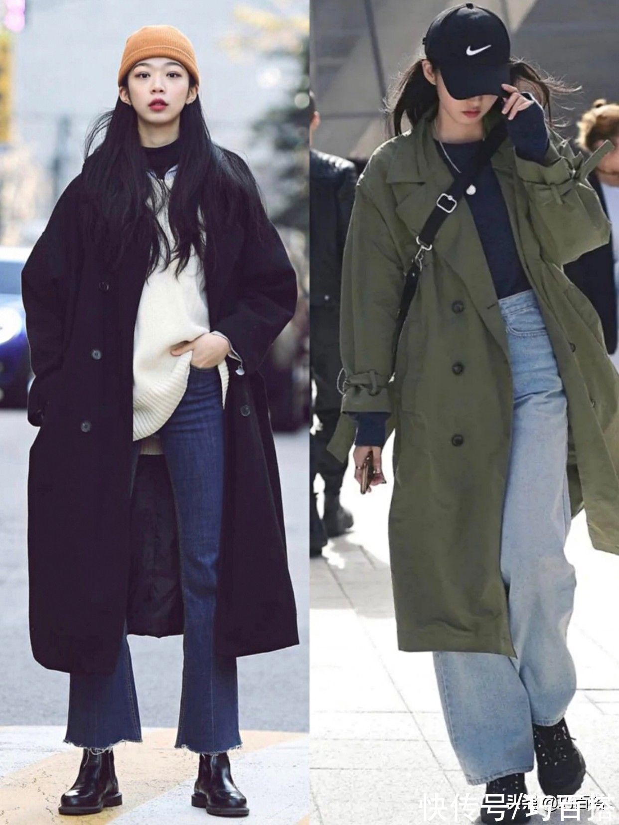 靴子|韩国街拍教你穿阔腿裤！上身显瘦又不失街头感，不露腿也能炸街