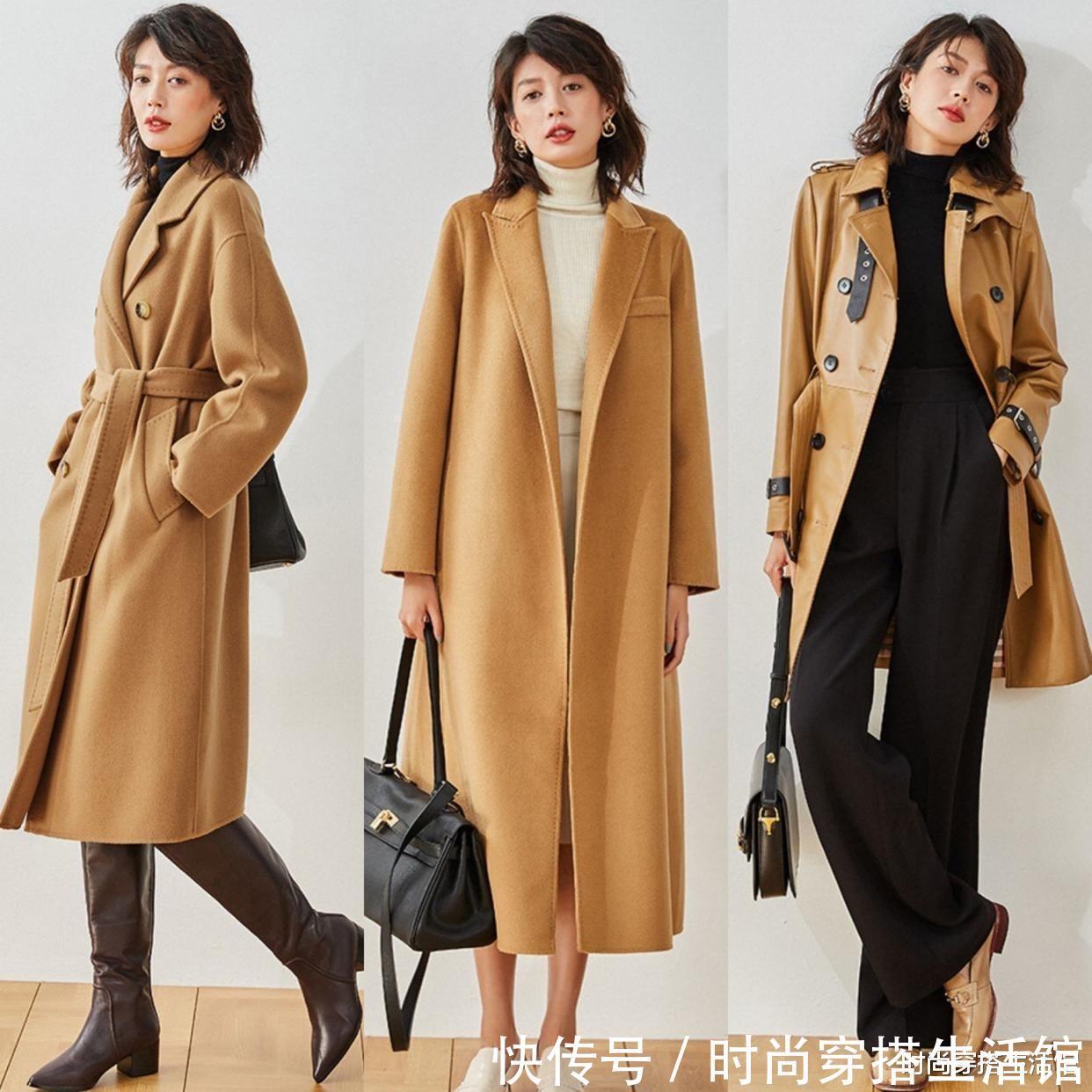 直筒裤|讲真,冬天穿大衣还是别配打底裤,换一种方式更时髦保暖