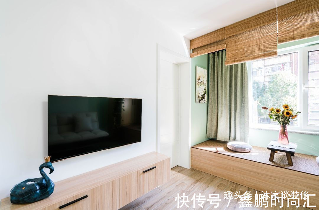 榻榻米|50㎡的婚房,虽然是小了点,但到处清新大方,藏不住的甜蜜与幸福