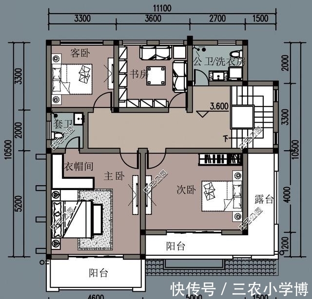 宅基地|农村自建小户型别墅, 四室一厅很宽敞, 还有书房和大阳台, 美!