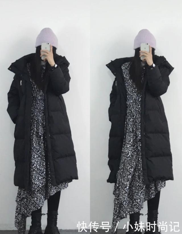 羽绒服|黑色长款羽绒服关键在搭配，不懂这4种减龄穿法，难怪不好看
