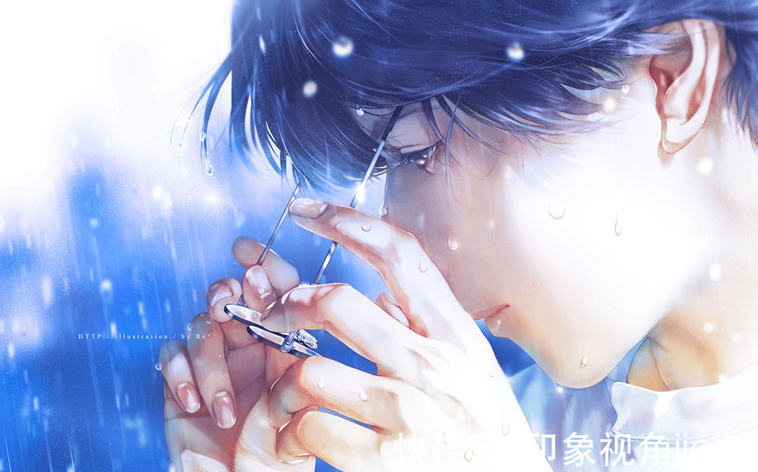 光影！光影中的美少年插画，淡淡的色彩表达颇具美感