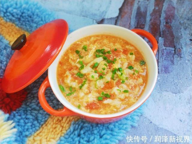 西红柿|简单又开胃的疙瘩汤,不用和面,劲道弹牙,比面条好吃