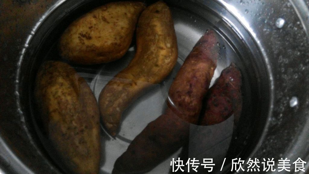 家庭版紫薯豆沙团,制作简单,美味好吃