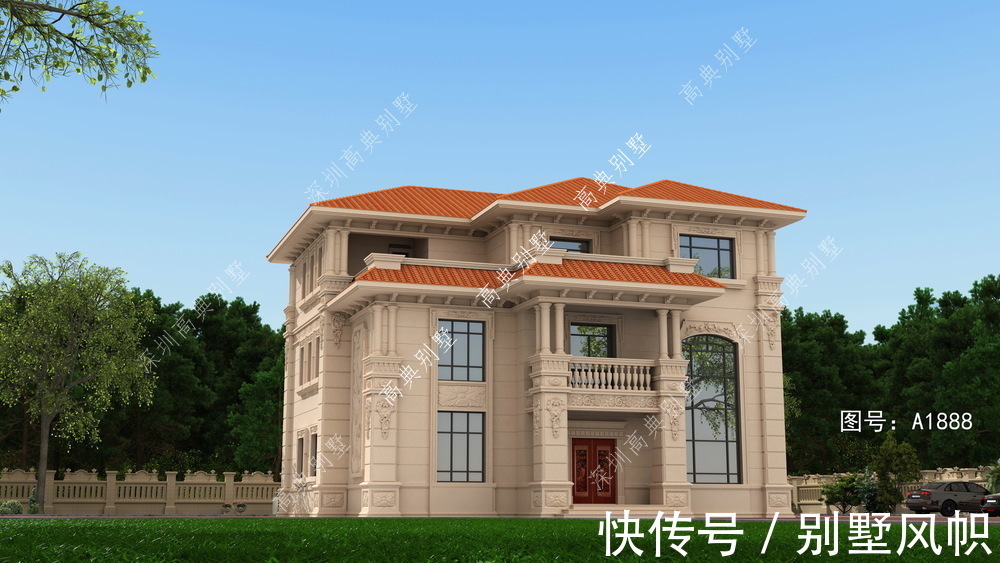 欧式别墅|适合农村建的欧式别墅,外形美观,不突兀,建的人很多。