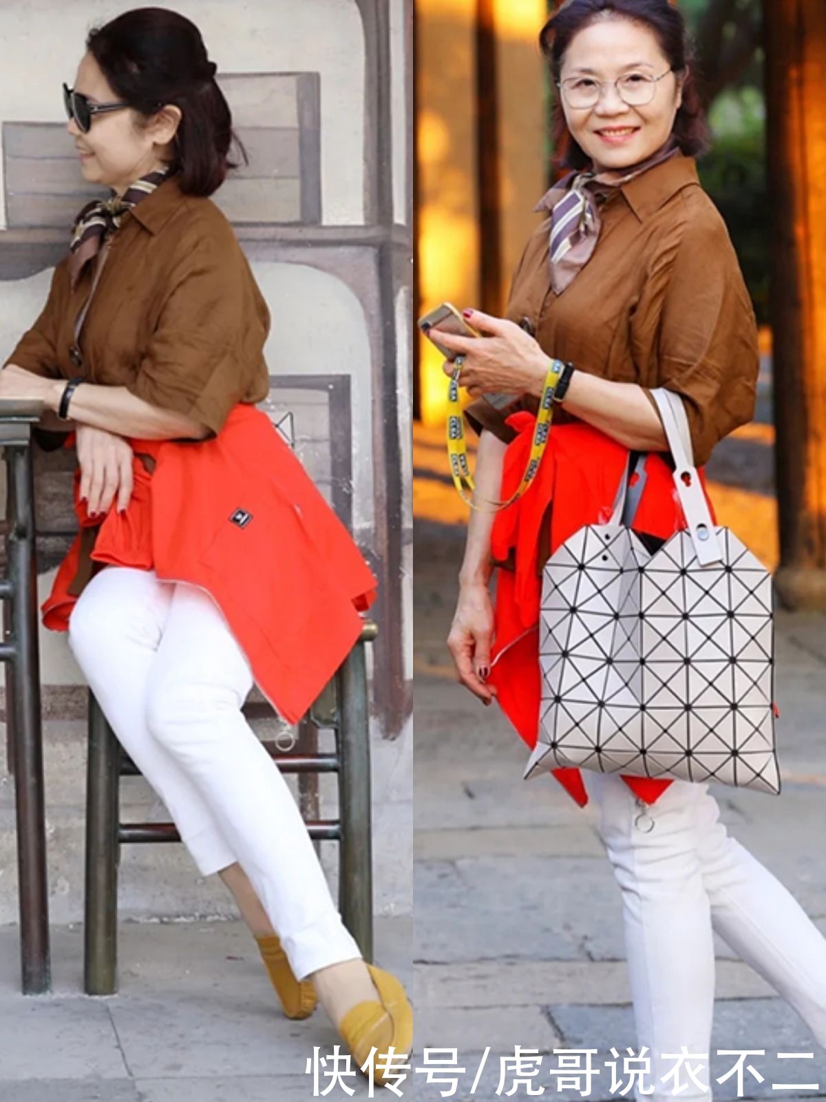 彩色系|这才是60岁普通人的早秋穿衣典范，体面而优雅，气质远胜同龄人