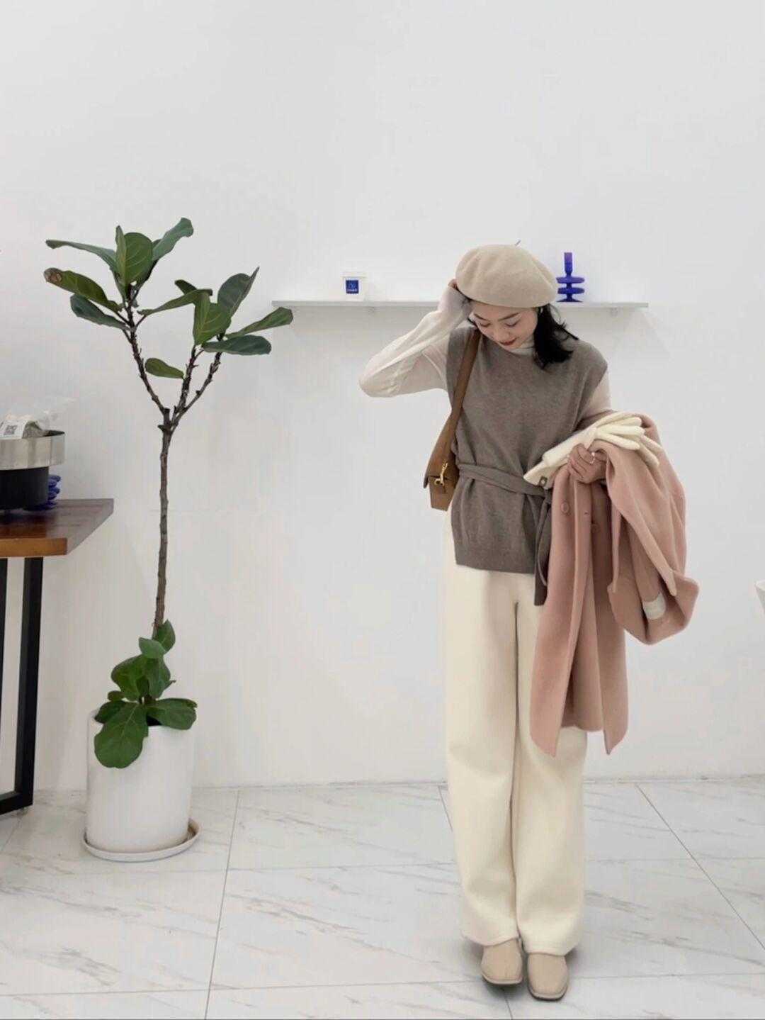 针织开衫|天冷了，适合普通人的大衣冬季穿搭，不露脚踝也不露腿，高级洋气