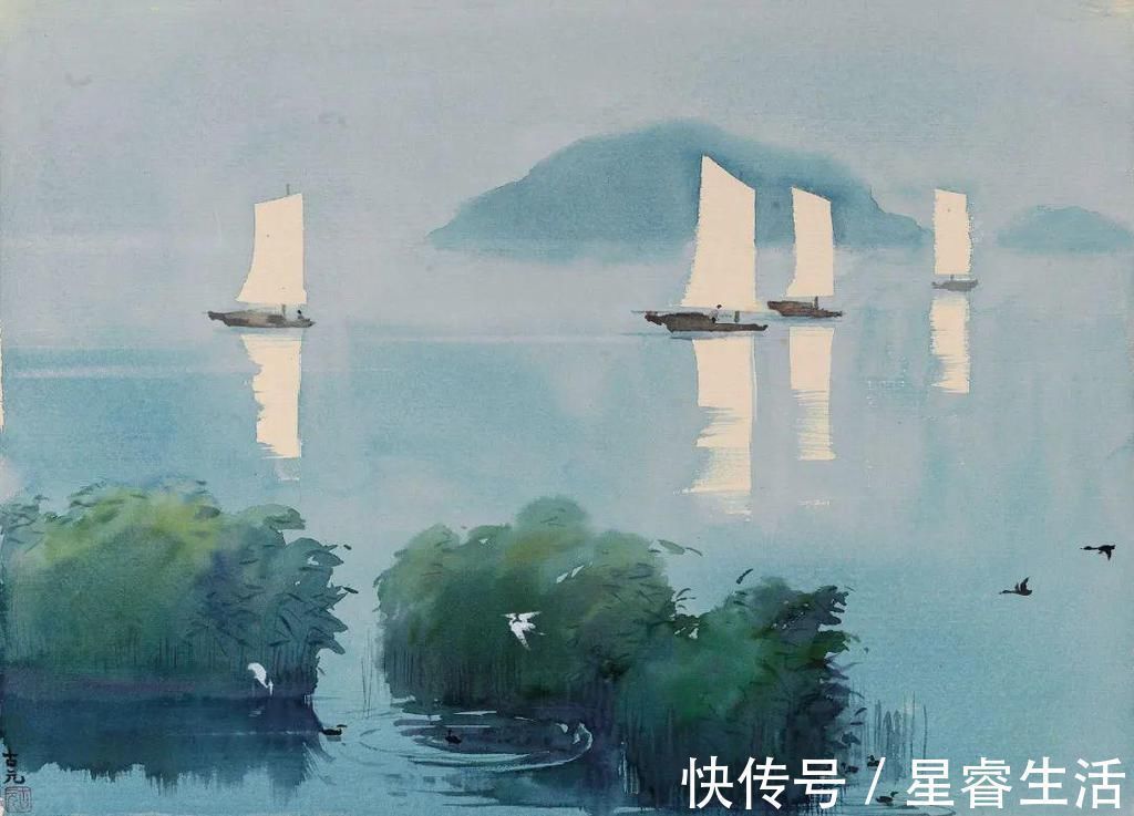 水彩&他被徐悲鸿称为“中国艺术界卓绝天才”,融入水墨意境的水彩,太美好了!