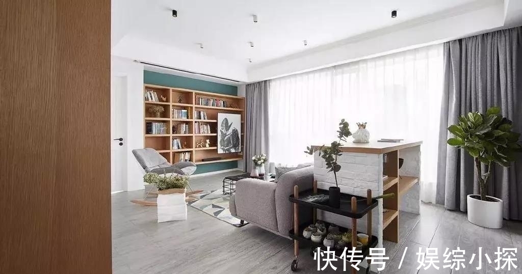 吧台|118㎡惬意北欧三居,客厅吧台设计独具匠心,主卧最有韵味!