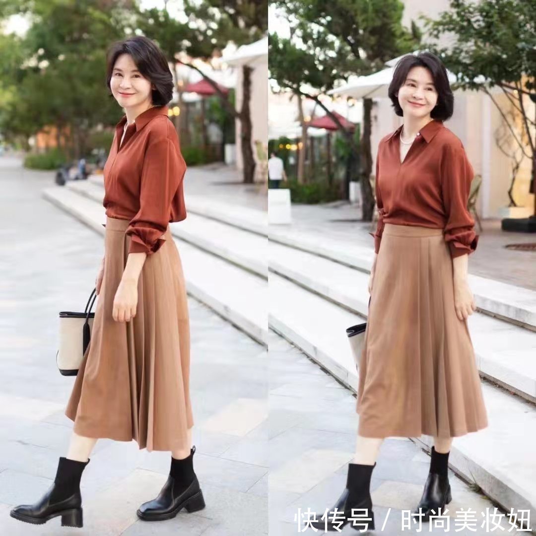 半身裙|这才是“奶奶辈”的衬衫穿搭,掌握4个穿搭技巧,优雅到骨子里