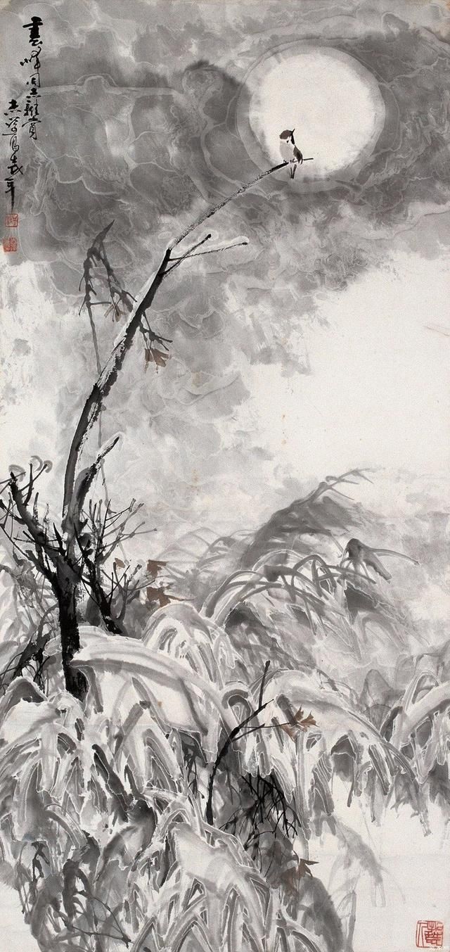 物象!绘画技法杨保亚巧用矾水墨色 绘画冰雪天地