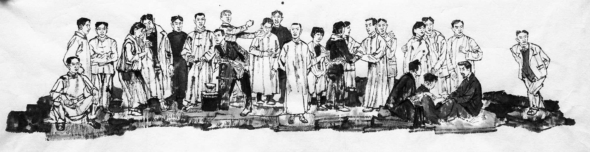 红色|燃!手绘“红途”水墨创意动画,带你穿越百年征途