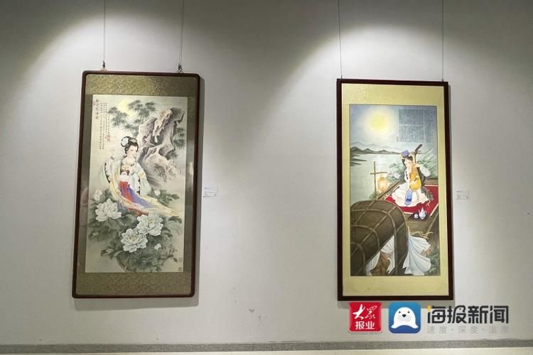 调琴啜茗图|传统工笔仕女画传承人秦生及弟子作品展在青岛金石博物馆开幕