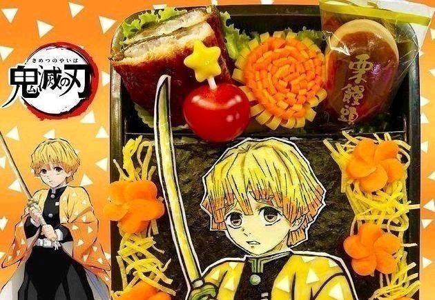 我妻善逸|《鬼灭之刃》便当你见过吗完美还原人物形象,精美到不敢吃