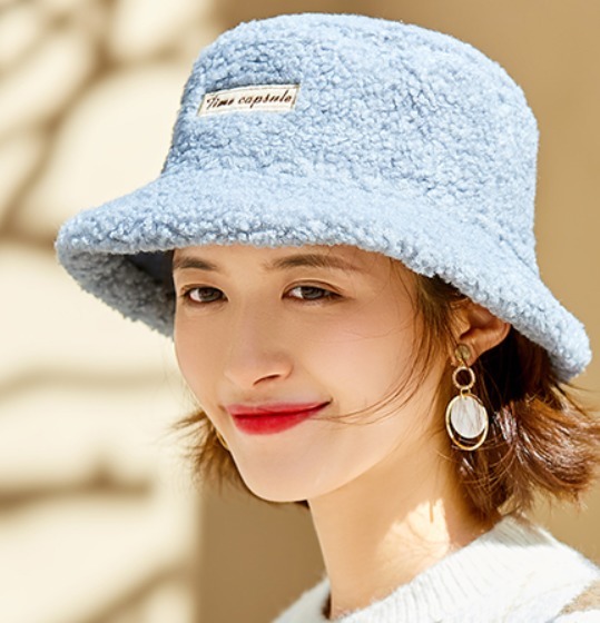 收纳|仿羊羔绒双面渔夫帽, 柔软舒适, 可折叠易收纳, 显脸小显气质