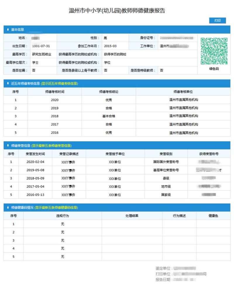 管理|温州官方回应上线“师德码”：体现师德大数据留痕管理 仅限内部管理使用