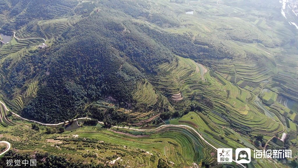 梯田|图看日照｜500米高空俯瞰壮美梯田