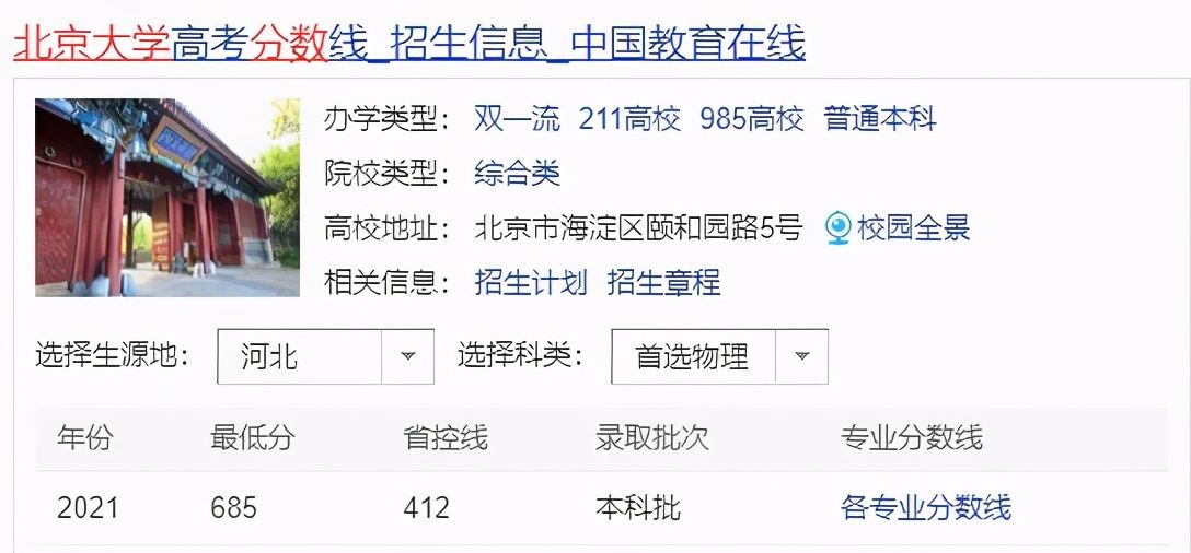 一代人|北京考生考清华、北大容易吗？看看北京考生985院校最低录取分