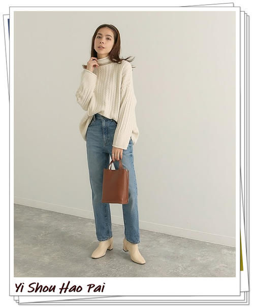 简单经典,休闲时尚!牛仔裤+针织衫的20种流行轻熟搭配示例