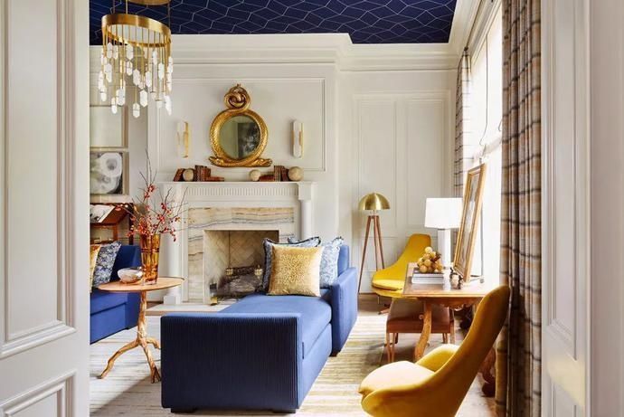 共存|海军蓝,复古与时尚并行的艺术画,简约的浪漫同经典共存