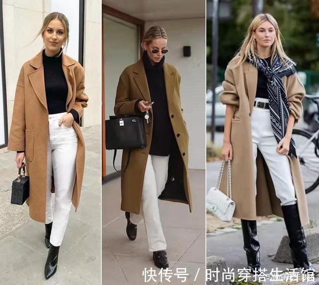 宽松|突然发现,白裤子又火起来了,时尚保暖又显瘦,冬天照着穿就对了