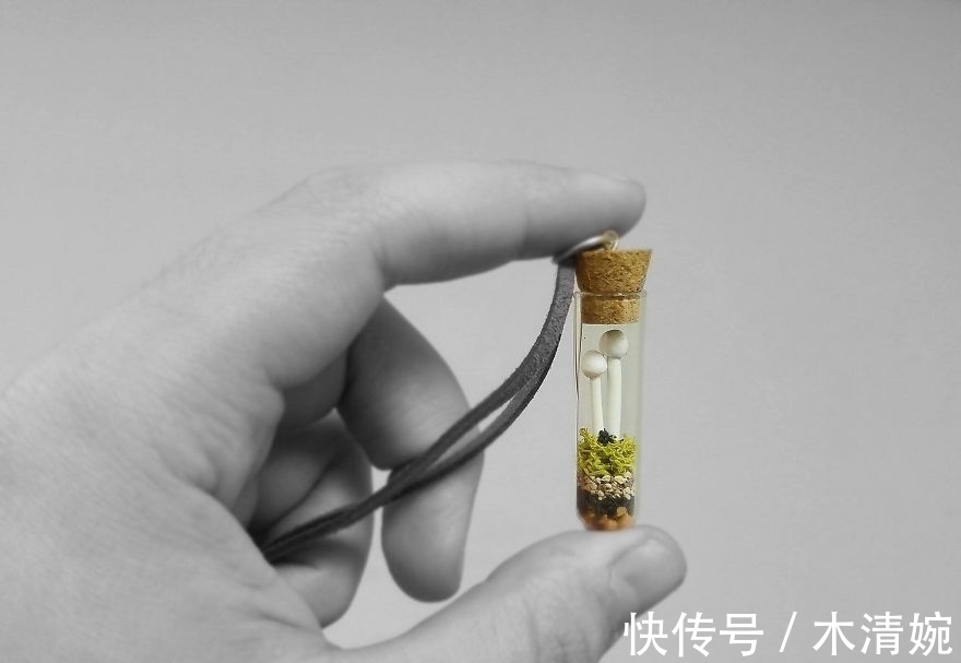 蘑菇形 可爱的迷你蘑菇吊坠