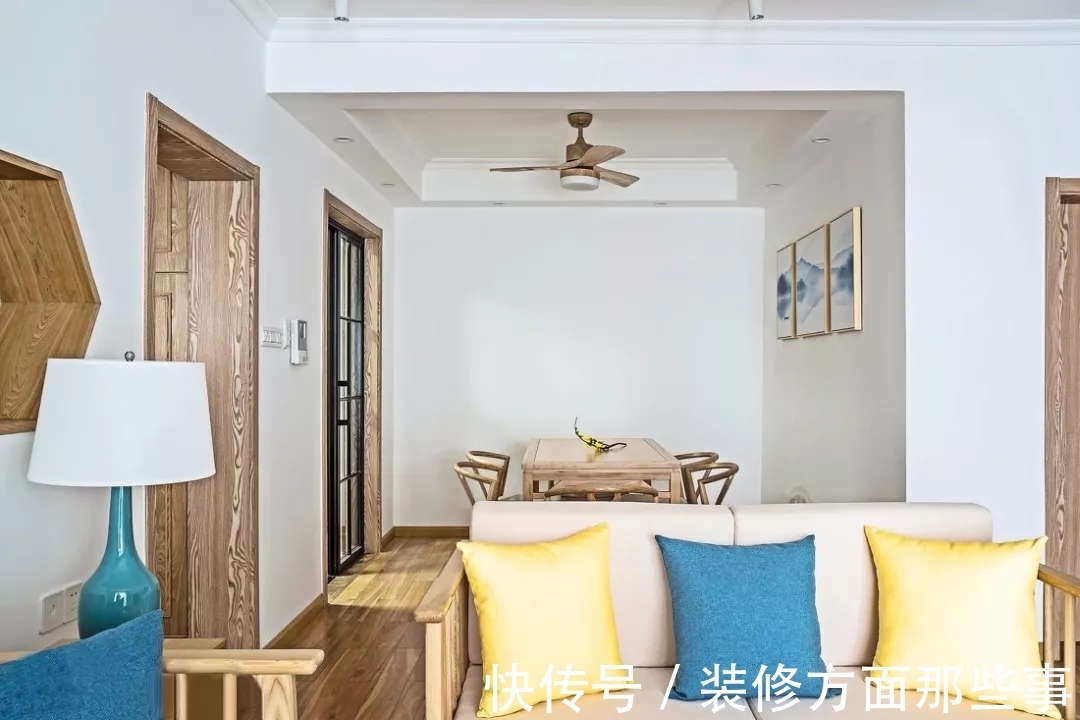 四居室|135平中式四居室,悬浮式极简的电视背景墙很时尚