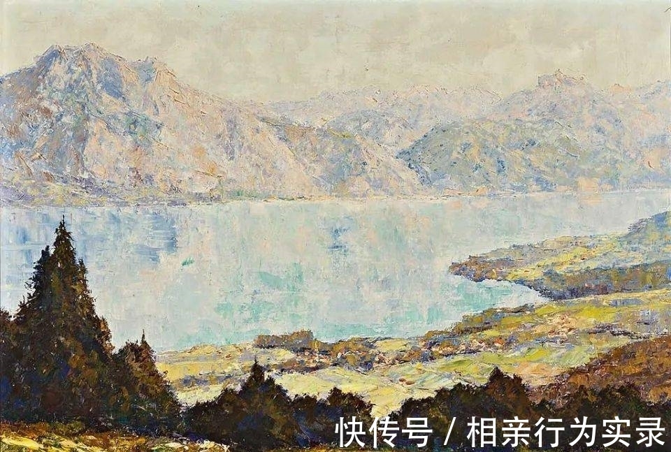 空间感&他是印象派画家,风景油画调子清雅,动感的笔触肌理让人赏心悦目