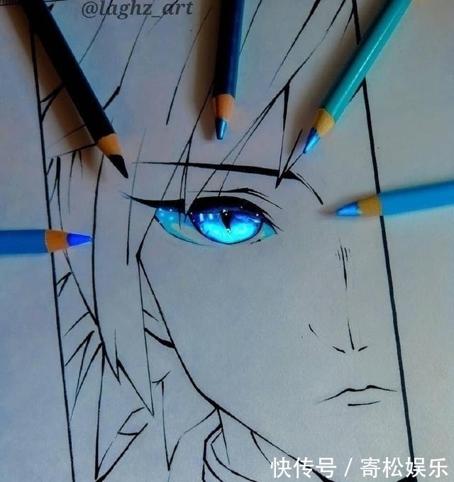 鬼灭之刃|手绘版《鬼灭之刃》眼睛,简单工具绘制出画面,光效太绝美了