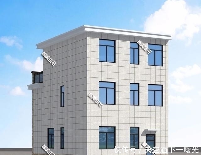 农村|75×124米农村别墅,平屋面设计+小院子,现代感很浓