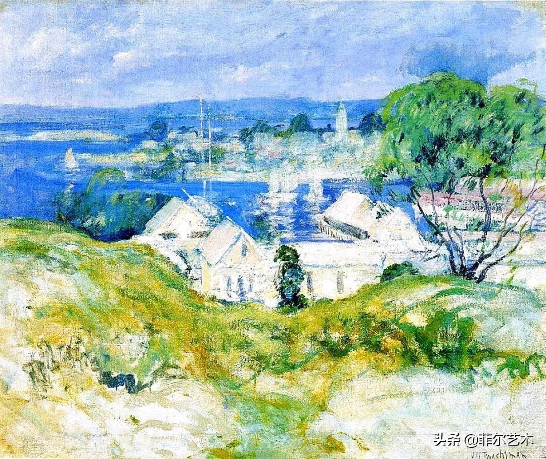 构图#这幅油画作品有着独特精致的构图,以及柔美优雅并带有诗意的风景