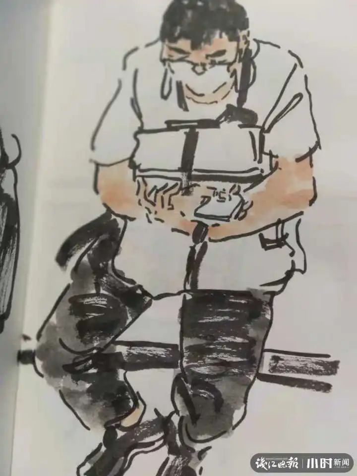 潘天寿&3年画了12000多幅!地铁早晚高峰上,他画了这些偶遇的人