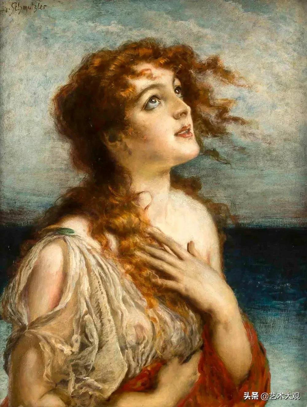 欧洲&风韵迷人的欧洲女郎德国画家利奥波德人物油画欣赏