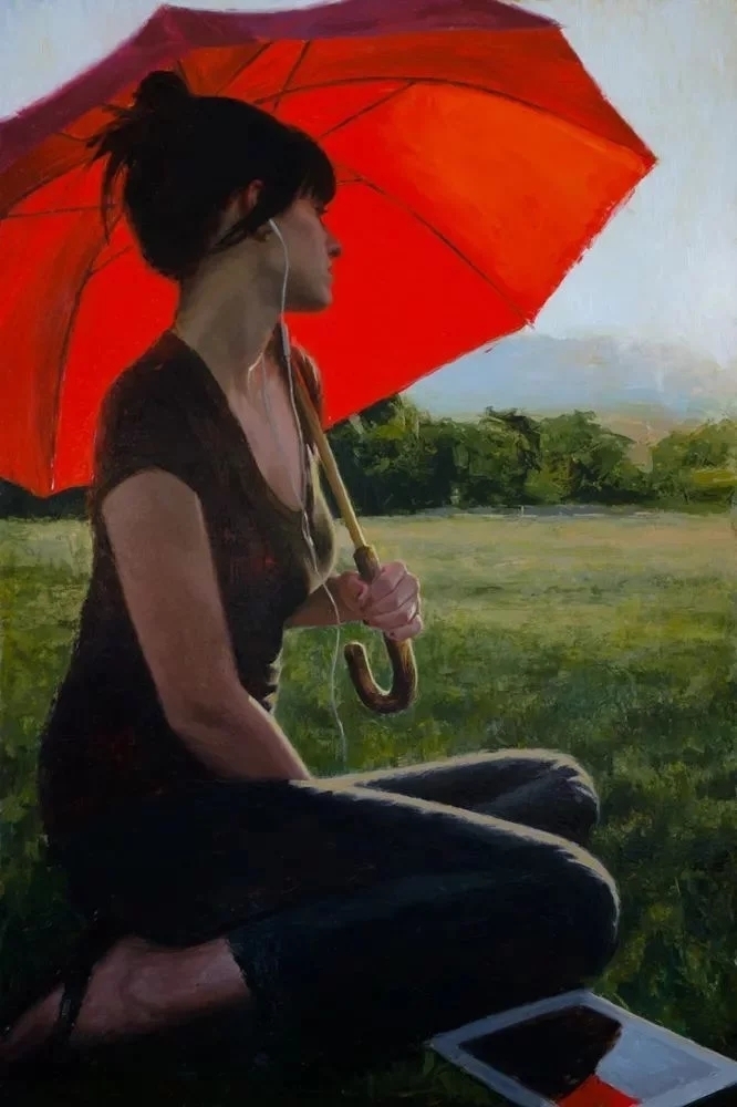 油画#每一幅肖像油画中,凯西·查尔兹都努力捕捉到人类形态的美