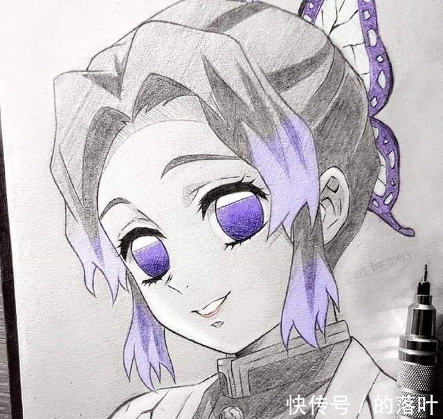 黑白色|画师大佬热衷黑白手绘,只在眼睛处涂颜色,却让动漫角色活了过来