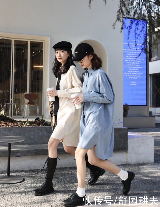 连衣裙过时了，今春流行“衬衫裙”，显瘦又不用想搭配，真时髦