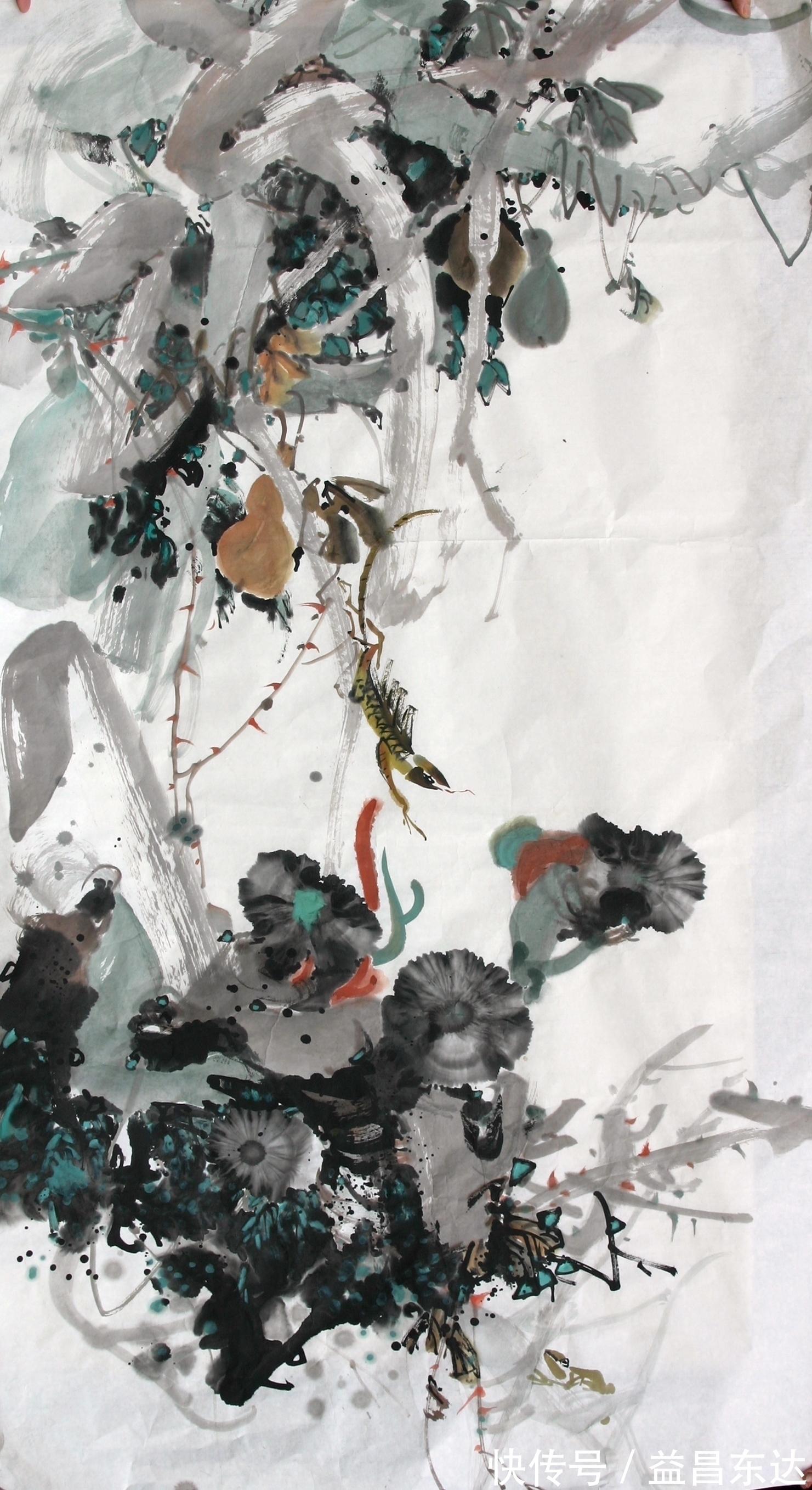 国画#闲抛闲掷野藤中,野藤系列国画欣赏,望喜欢