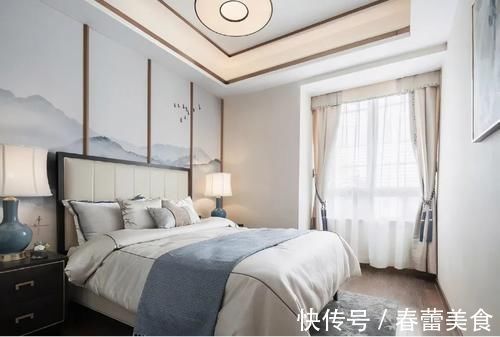 烟灰蓝|125㎡装出不一样的中式，烟灰蓝的加入更清爽，这种美看不腻