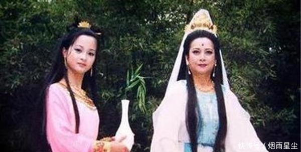 观音菩萨身边的2个童子, 男孩是红孩儿, 女孩是谁!