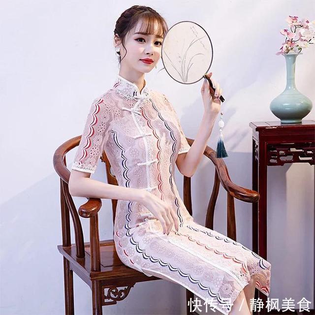 时尚小香风,优雅又清新,修身显瘦复古旗袍!