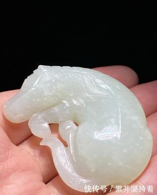 白玉!清 和田玉 白玉 玉马 卧马 把件 摆件