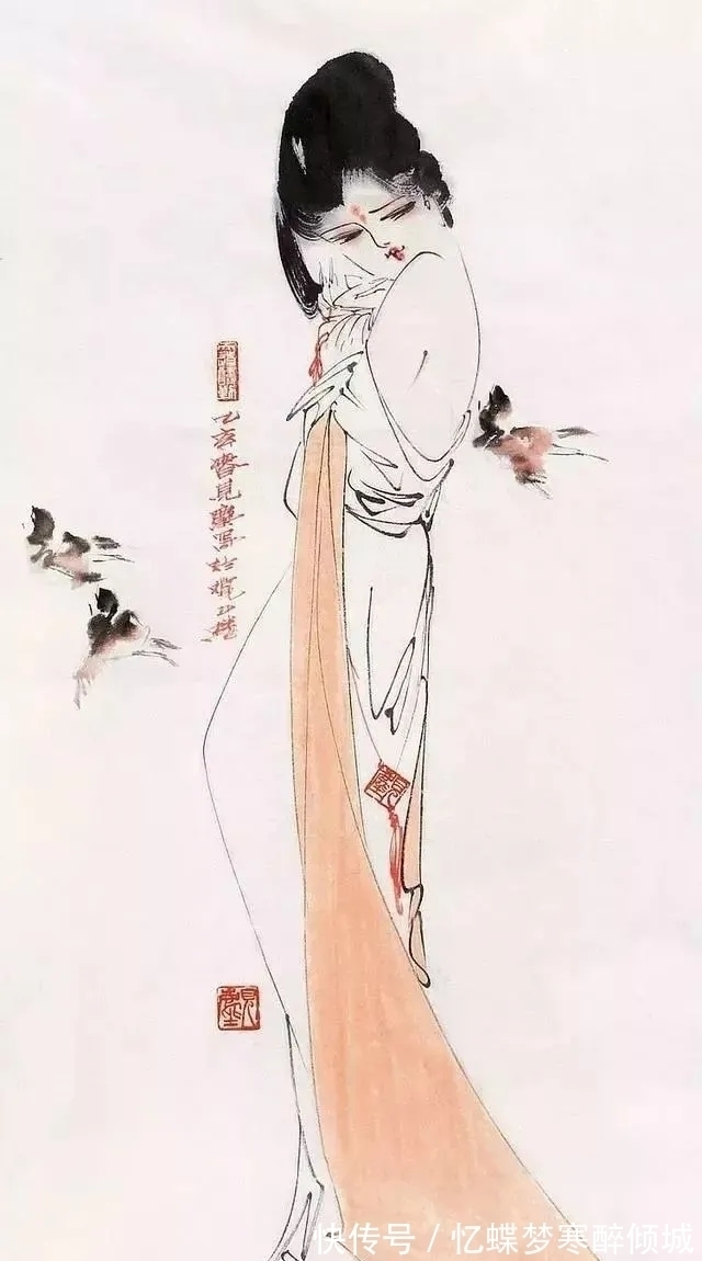 国画#方见尘的国画,构图简朴、墨少意多、意境空灵、超尘拔俗见称