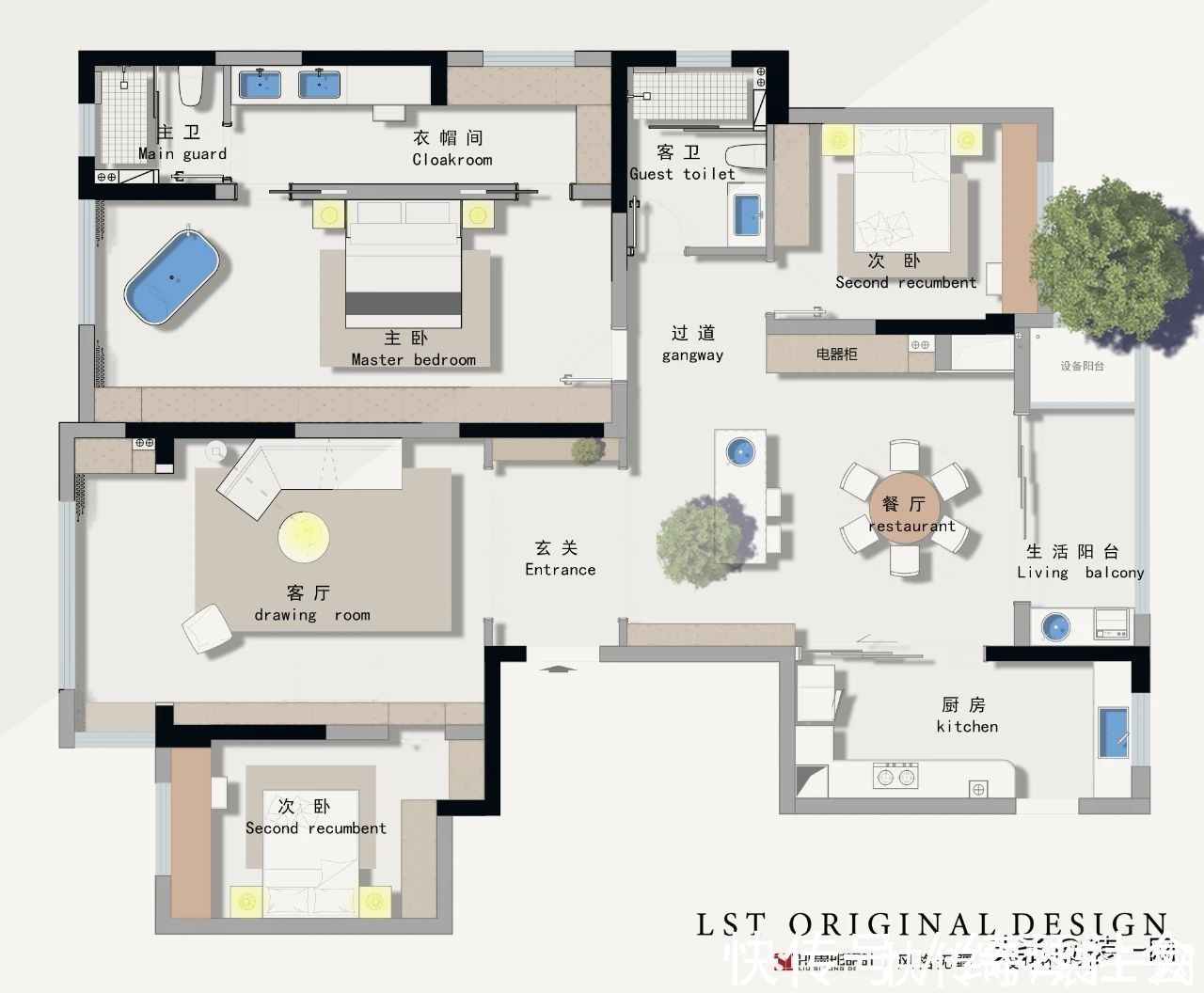 分区|刘思彤设计原创分享 御水澜湾197平户型深度解析