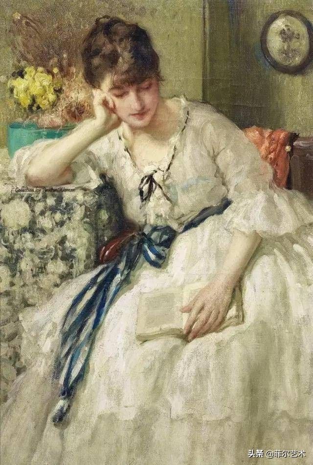 艺术家|艺术家弗尔南·图森特古典油画中的女人，精致高雅，飘逸风流