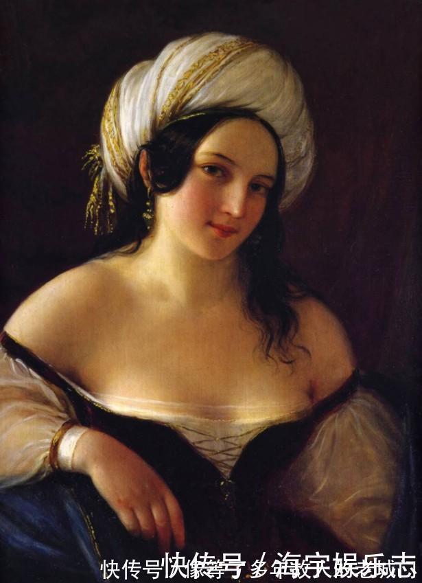 肖像画$体态丰满妩媚的意大利女性人体油画,脸若桃花,温香艳玉之貌