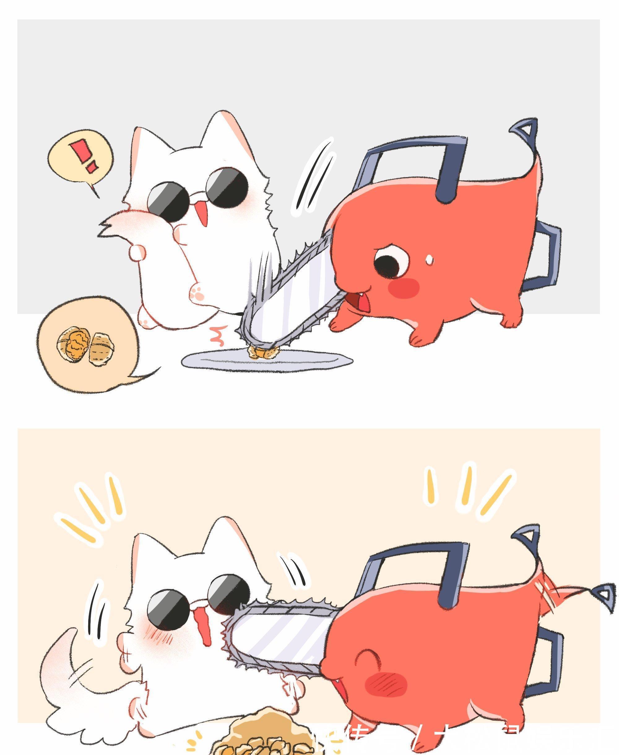猫猫|五条悟和玛奇玛同框，画师绘制联动小漫画，毫无违和感