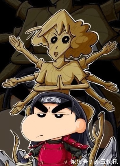 千手观音|当蜡笔小新和火影忍者里面的人物结合之后,看到纲手我服了